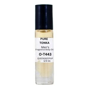 Pure Tonka Men's Body Oil Sweet Tonka Coffee and Warm Gourmand Roll-On Fragrance